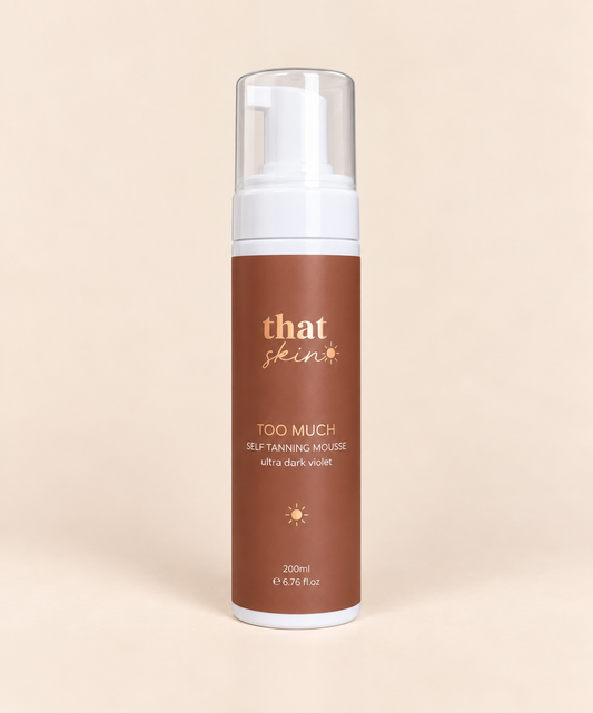 TOO MUCH
Ultra Dark Violet Self Tan Mousse